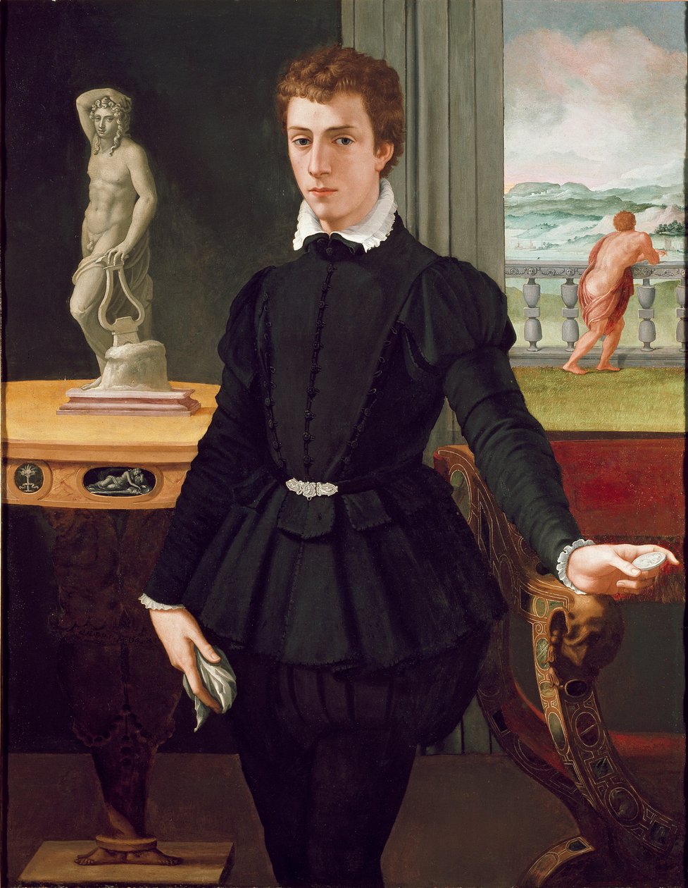Portret van een jonge man, na 1560 door Alessandro Allori