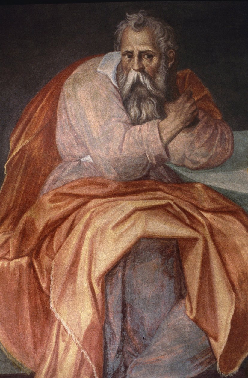 De Profeet Jeremia, Ospedale degli Innocenti, Florence door Alessandro Allori