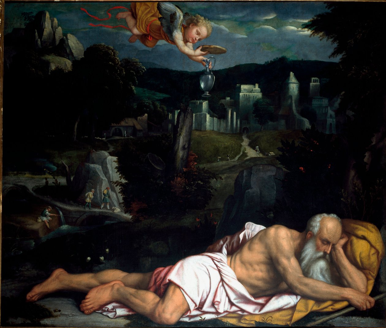 Elia slapend door Alessandro Bonvicino Moretto