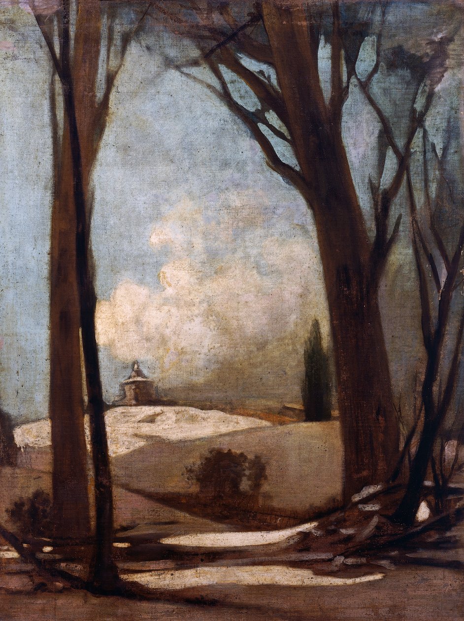 Sneeuwlandschap met San Luca door Alessandro Guardassoni