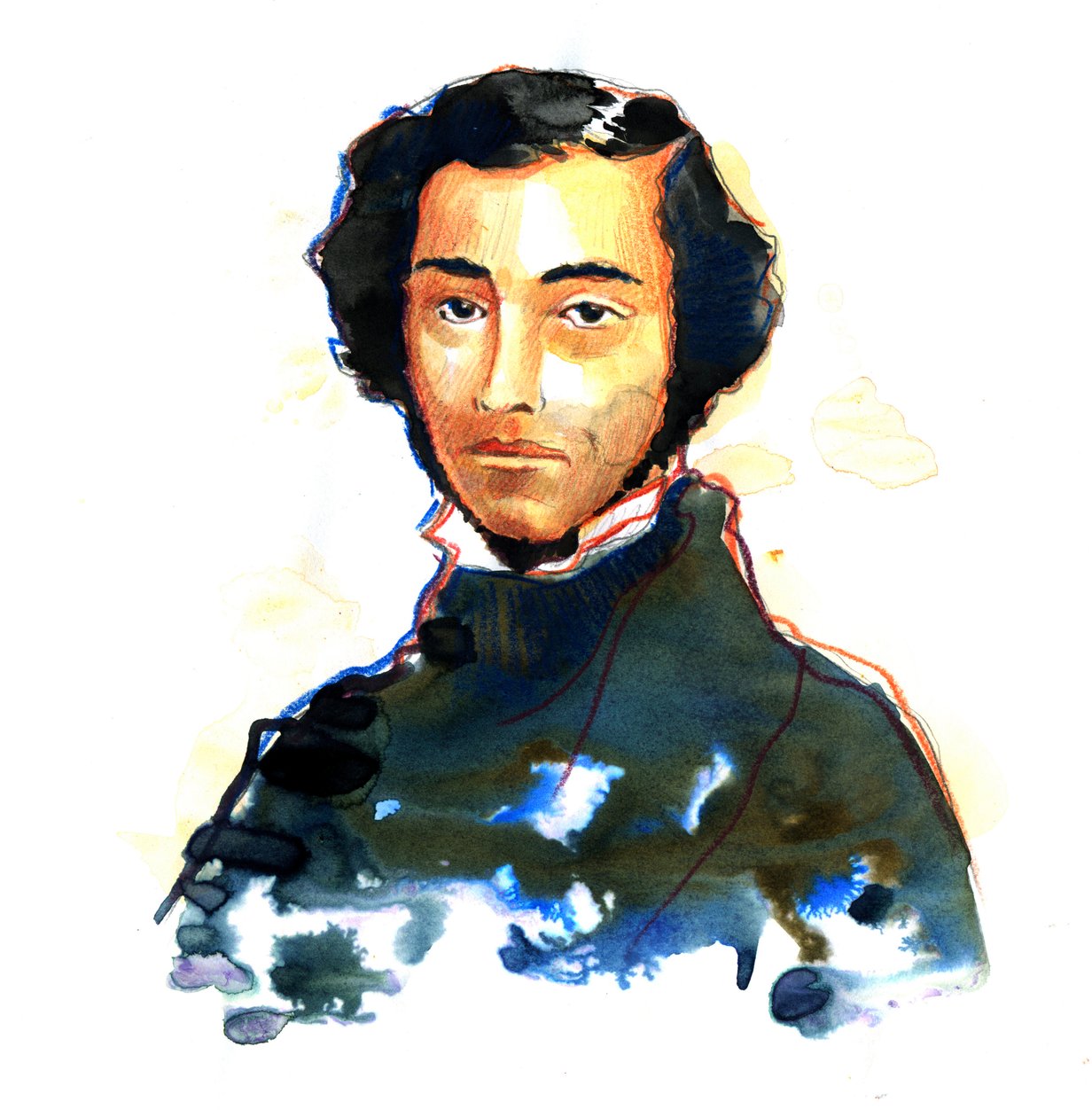 Charles-Alexis-Henri Clerel de Tocqueville (1805-59) - Portret van Alexis de Tocqueville (Alexis Charles Henri Cleral de Tocqueville) (1805 - 1859), Franse historicus en politicus door Alessandro Lonati