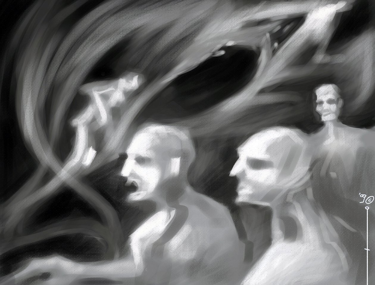 Fantastische wezens: een groep specters - Tekening door Alessandro Lonati door Alessandro Lonati