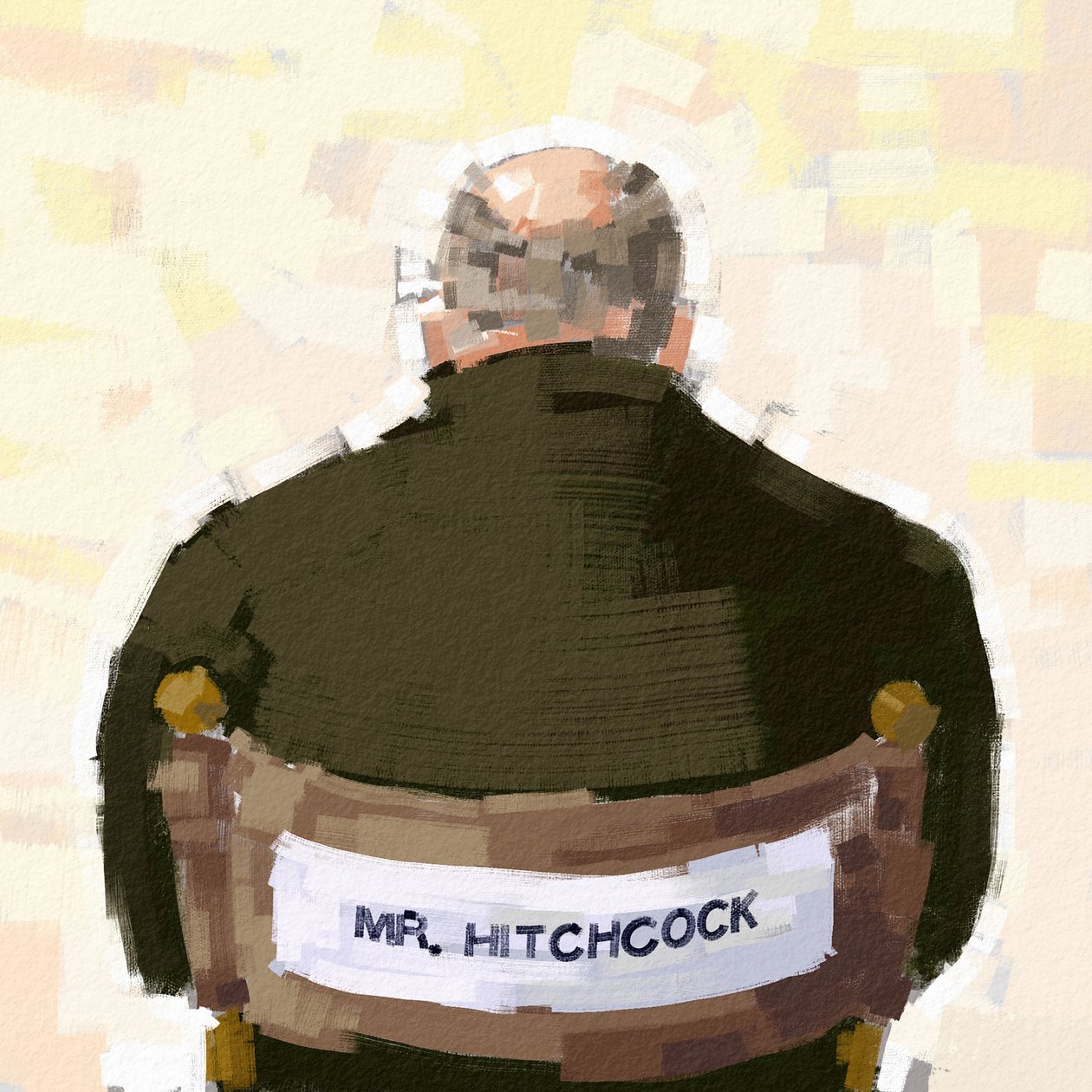 Portret van regisseur Alfred Hitchcock, 2023 (illustratie) door Alessandro Lonati