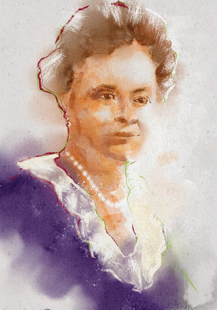Portret van farmacoloog Gertrude B. Ellion, 2023 (illustratie) door Alessandro Lonati