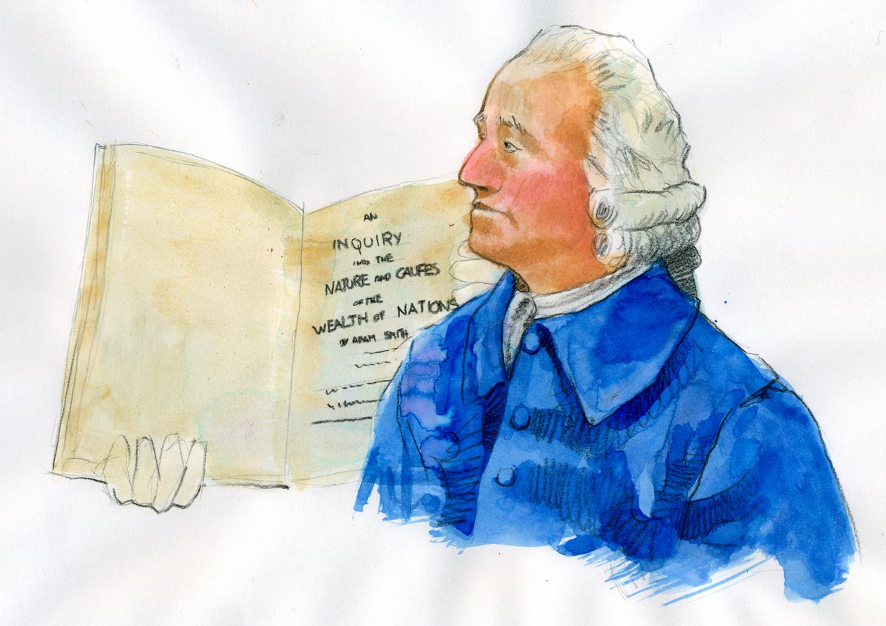 Portret van Adam Smith (1723-1780) Schotse filosoof en econoom door Alessandro Lonati