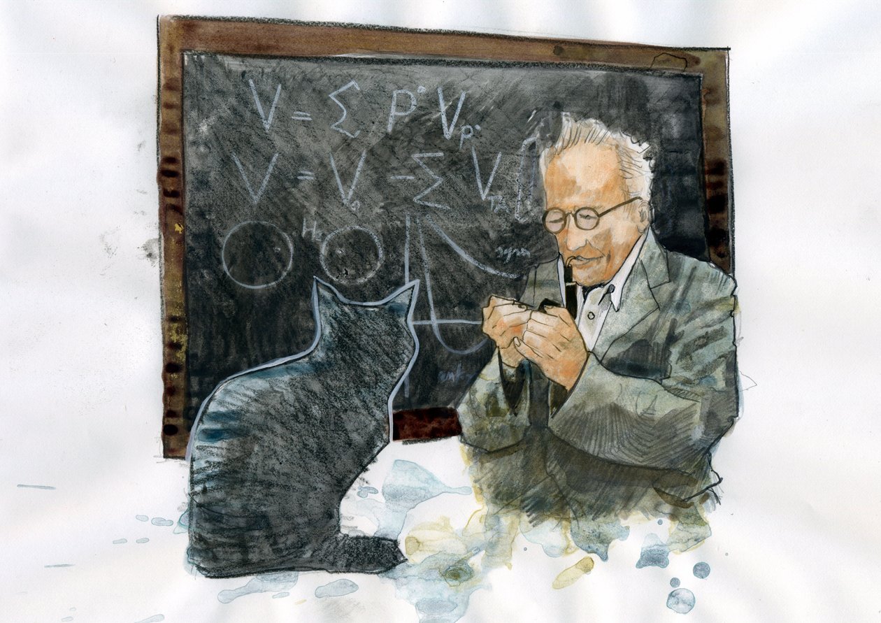 Portret van Erwin Schrödinger (1887-1961) door Alessandro Lonati