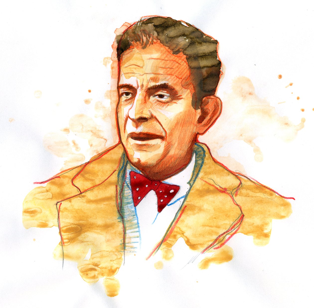 Portret van de Franse psychiater en psychoanalyticus Jacques Lacan (1901-1981) door Alessandro Lonati