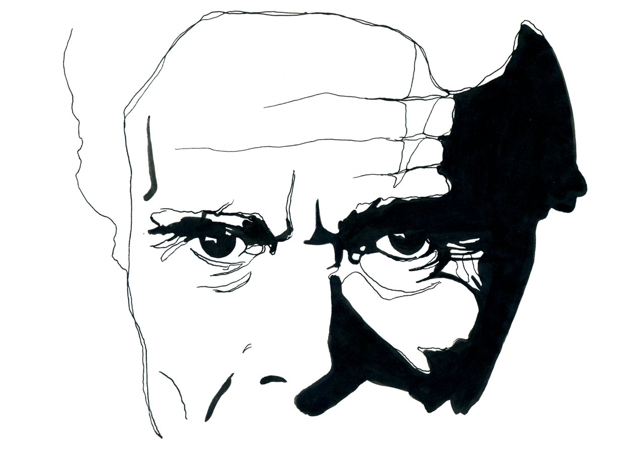 Portret van de Italiaanse schrijver en regisseur Pier Paolo Pasolini door Alessandro Lonati