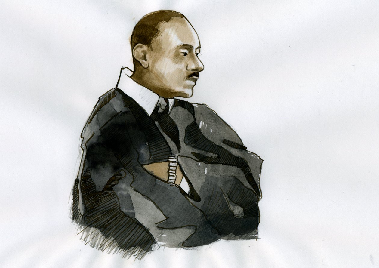 Portret van dominee Martin Luther King door Alessandro Lonati
