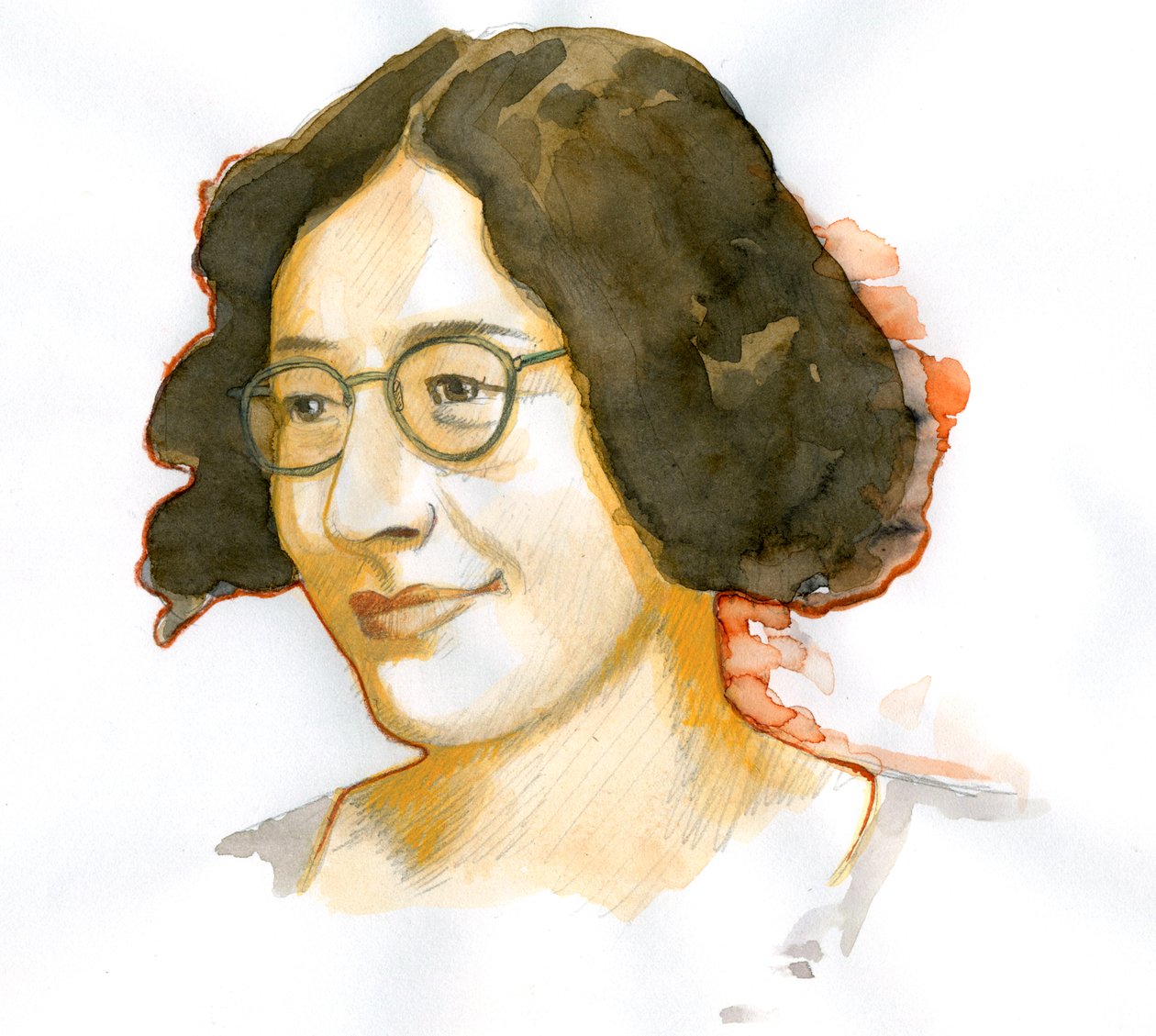 Portret van Simone Weil (aquarel op papier) door Alessandro Lonati