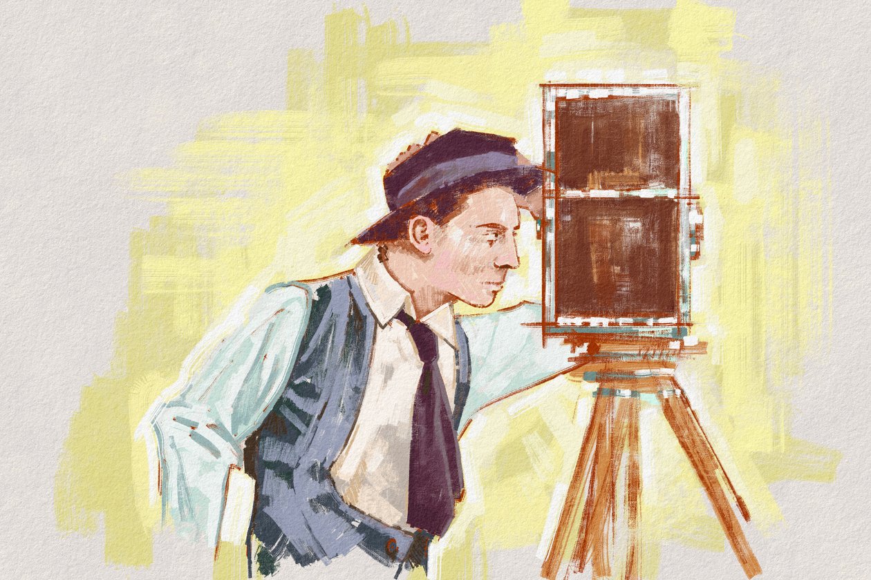 Portret van regisseur en acteur Buster Keaton door Alessandro Lonati