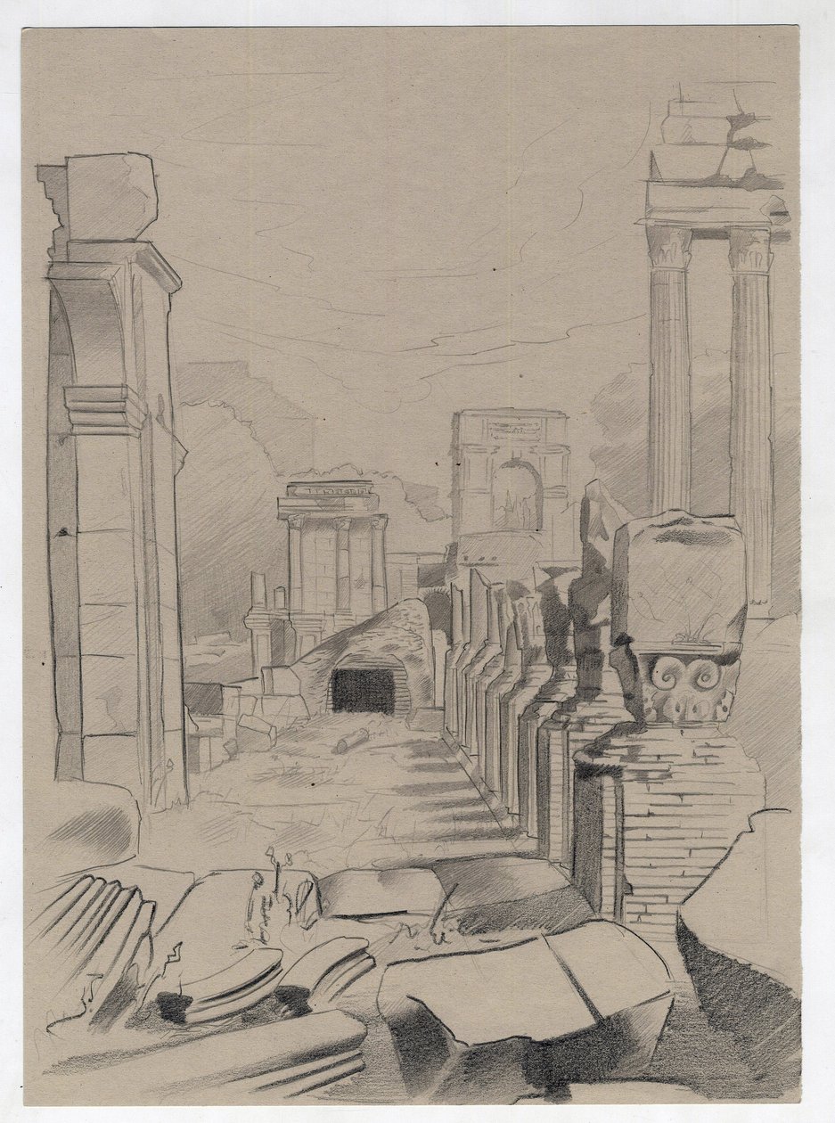 Ruïnes uit de Romeinse tijd in Rome, Forum door Alessandro Lonati