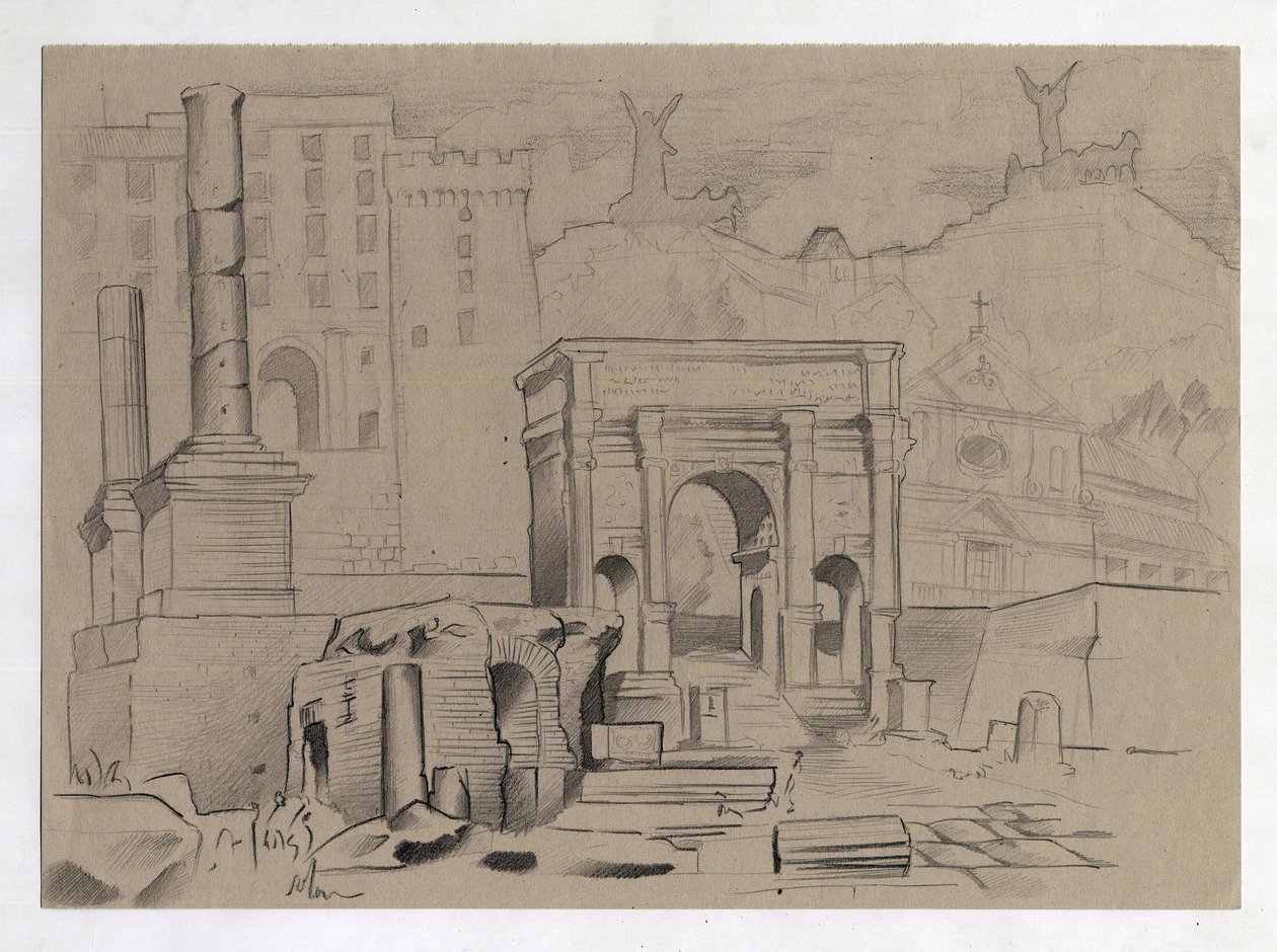 Ruïnes uit de Romeinse tijd in Rome, Forum (foro romano) door Alessandro Lonati