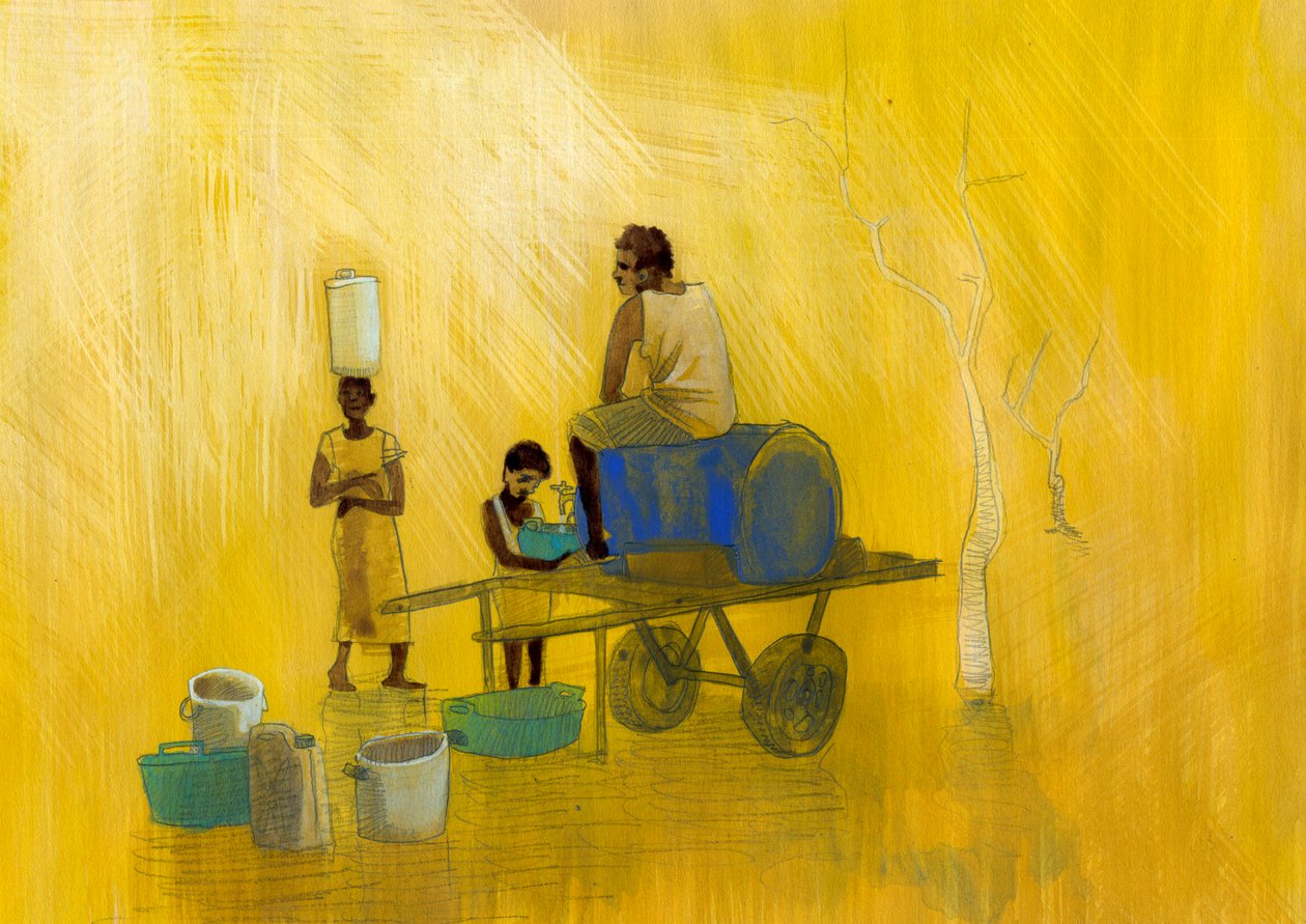 Watertekort Illustratie door Alessandro Lonati door Alessandro Lonati