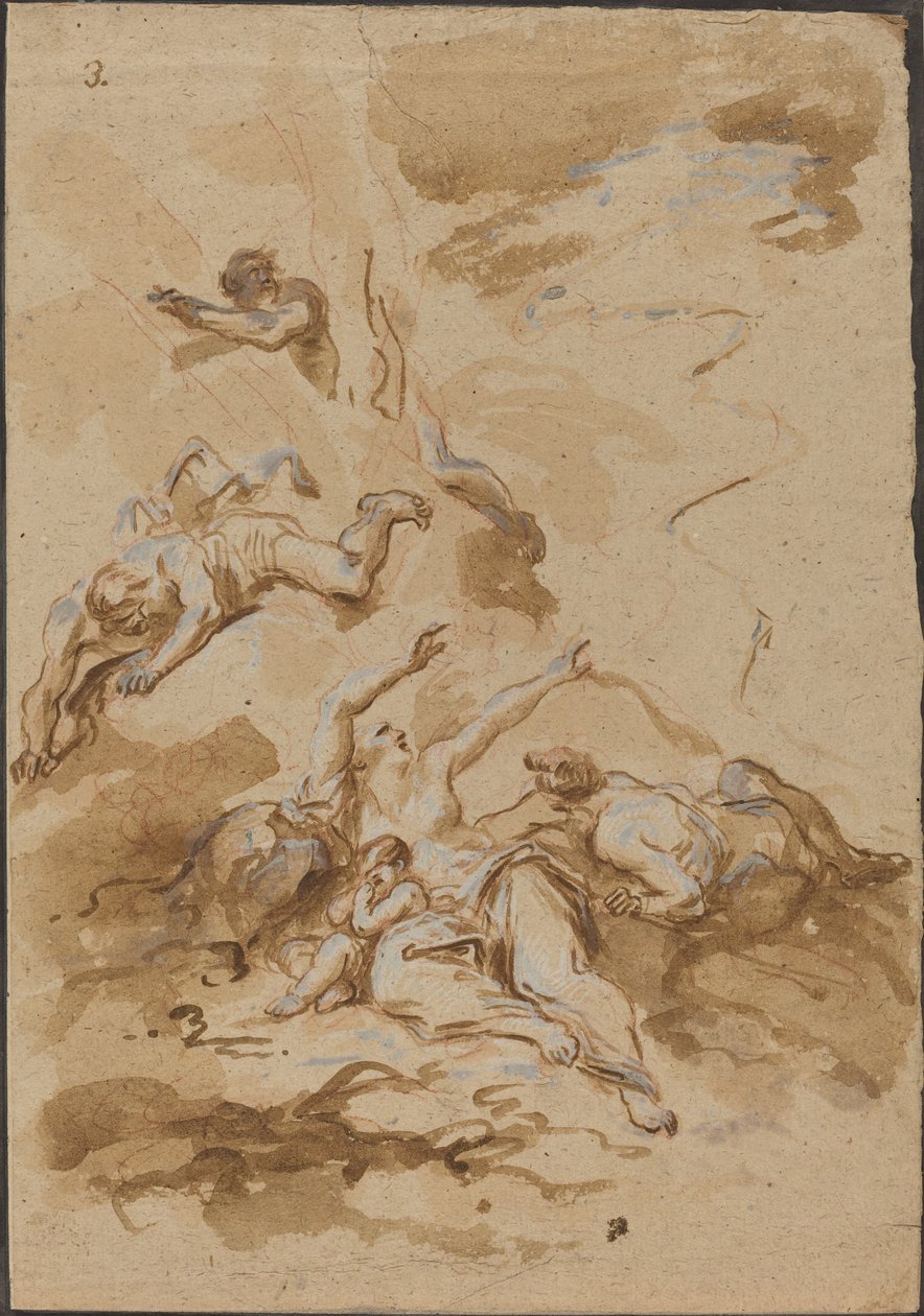 Figuren in een storm door Alessandro Magnasco