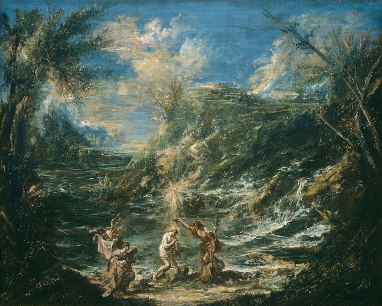 De Doop van Christus, ca. 1740 (olieverf op doek) door Alessandro Magnasco