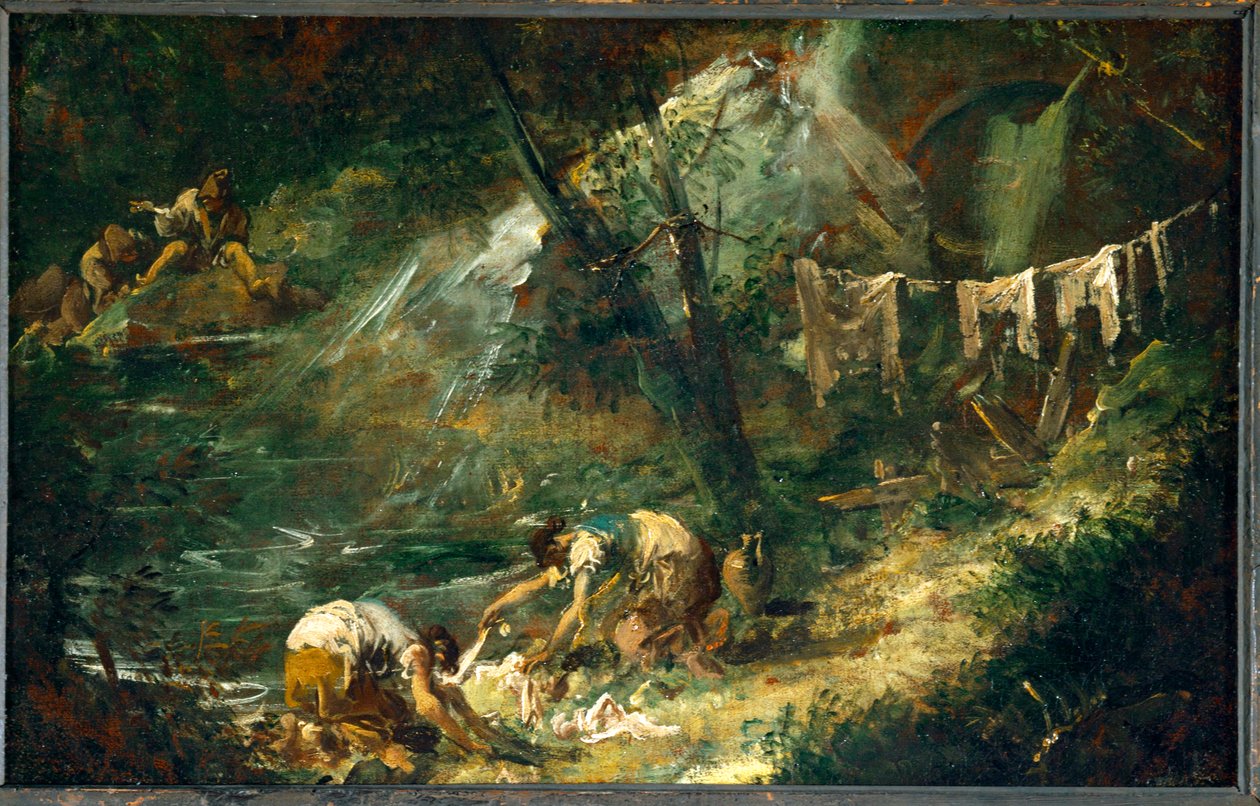 Wasvrouwen. (schilderij op doek) door Alessandro Magnasco