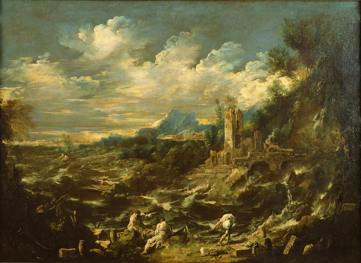 Stormachtige zeegezichten door Alessandro Magnasco