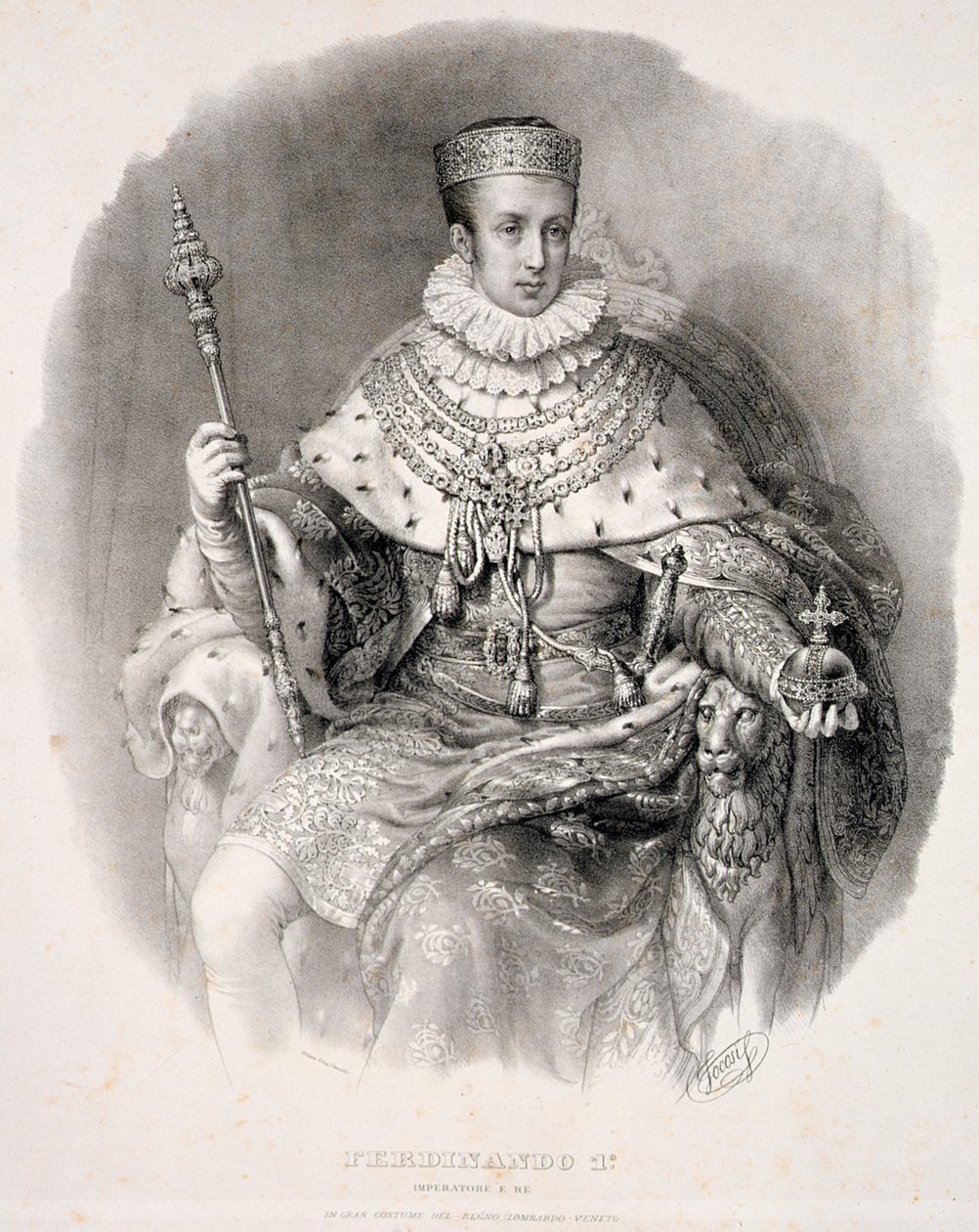 Ferdinand I, Koning van Lombardije-Venetië, in Staatsgewaden, uit 