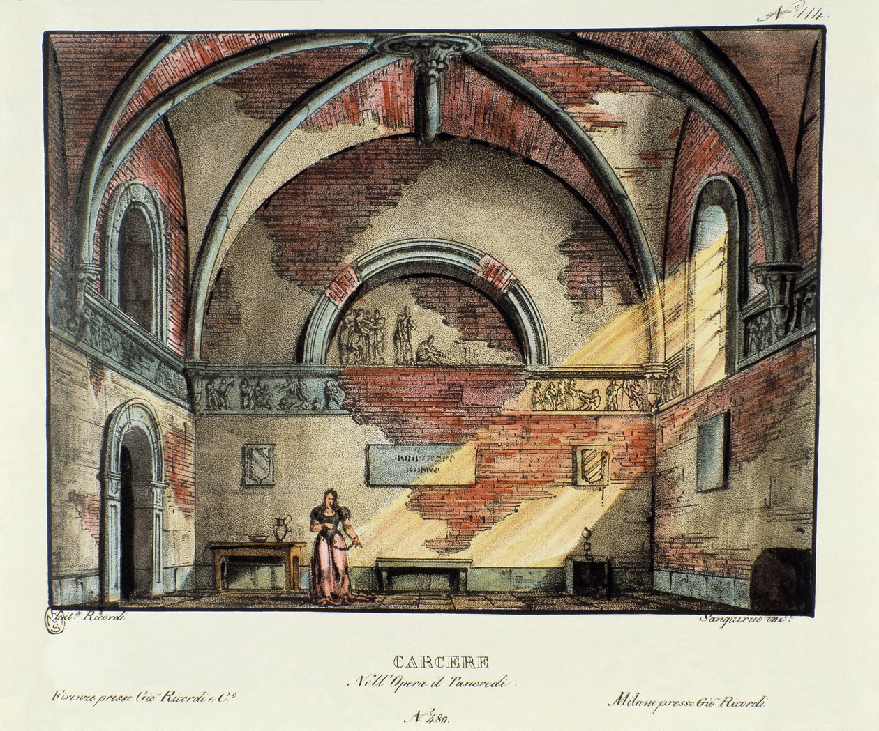 Gevangeniscel Scenografie voor de uitvoering in Milaan in 1829 van de opera 