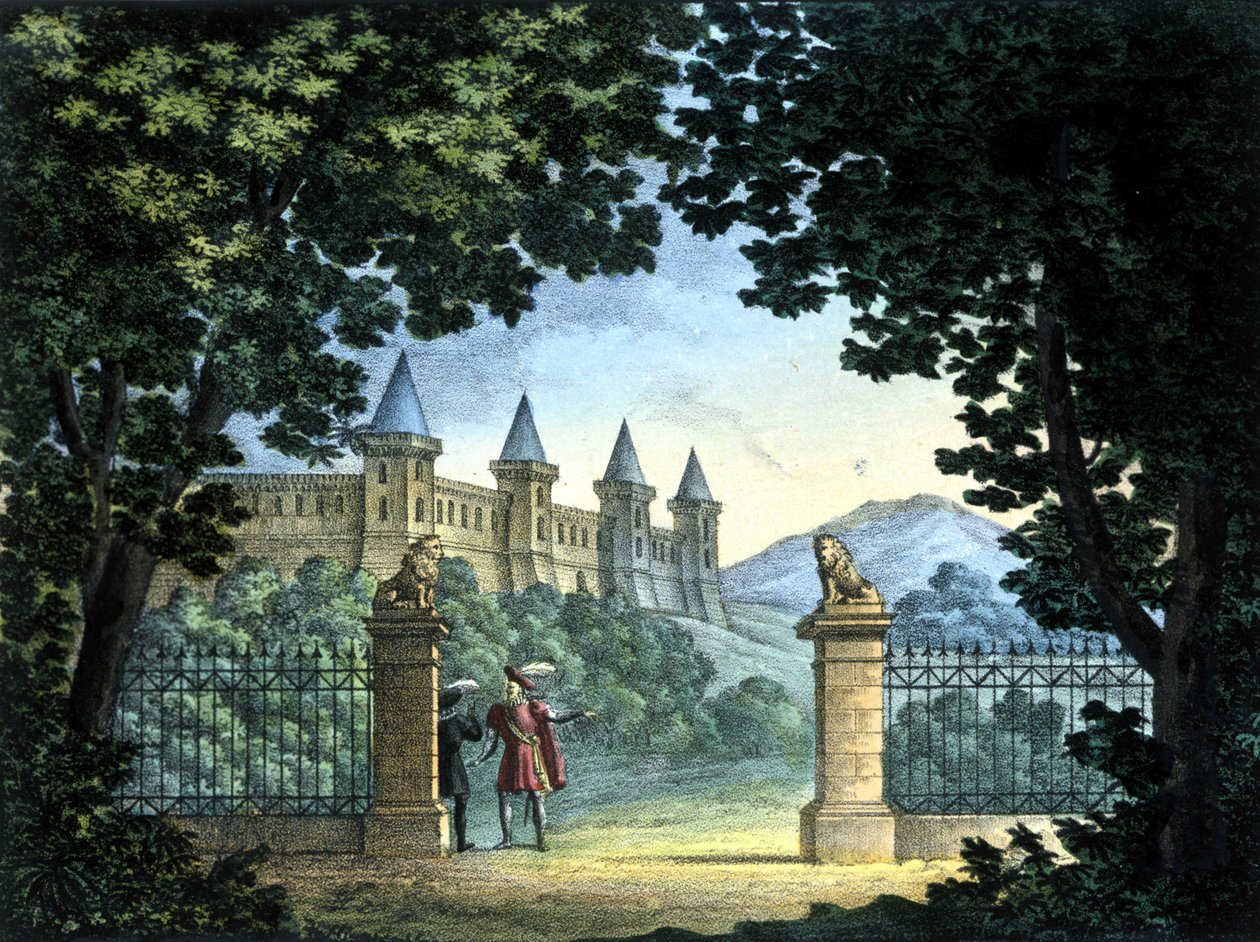 Scenografie van Sanquirico voor de opera “Anna Bolena” door Gaetano Donizetti. Teatro Carcano, Milaan door Alessandro Sanquirico