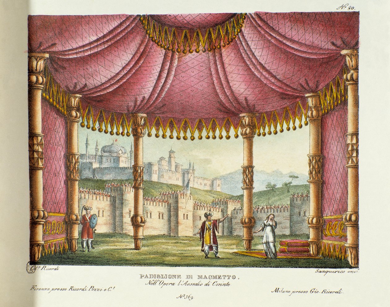 Het paviljoen van Mohammed (Act II) Scenografie voor de uitvoering in het Teatro alla Scala in Milaan in 1829 van de opera 