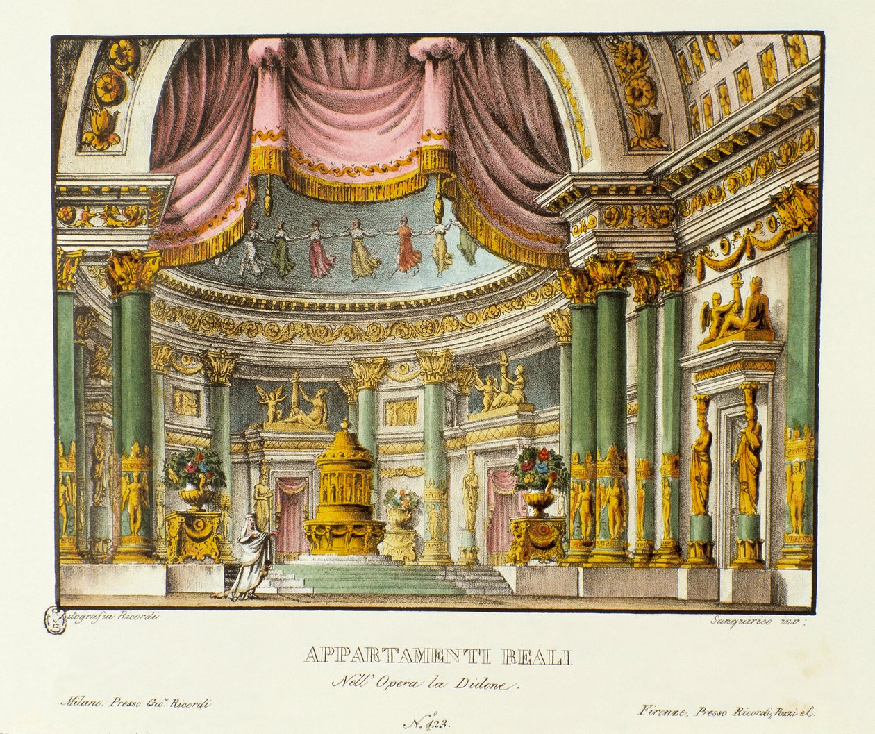 Zicht op het Koninklijk Paleis van de Koningin van Carthago Didon door Alessandro Sanquirico