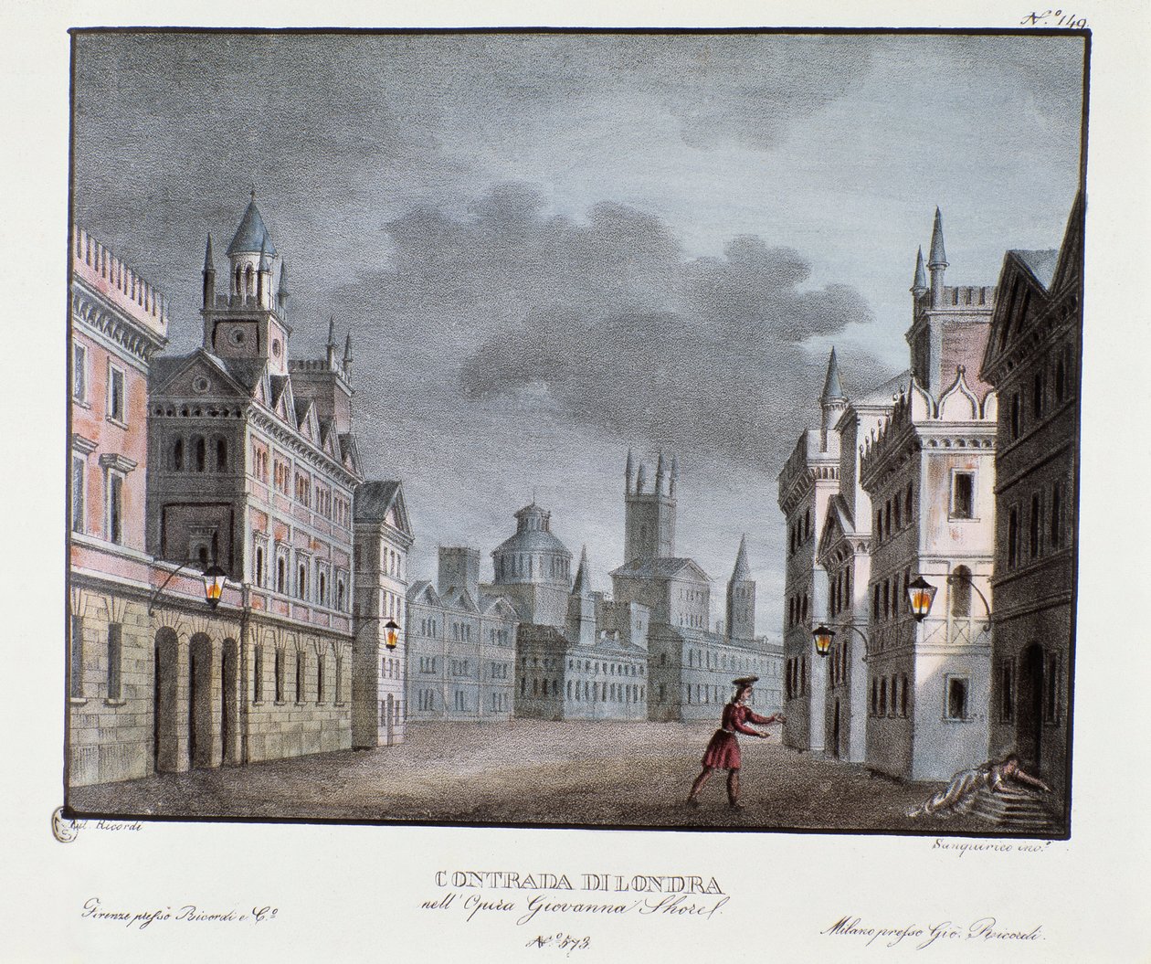 Uitzicht op de buitenwijken van Londen Scenografie voor de voorstelling van de opera 