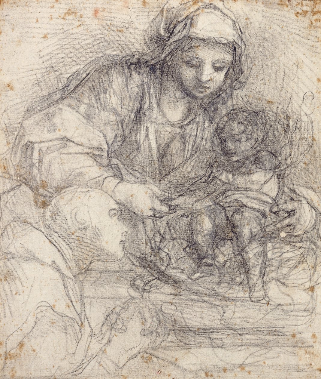 De Madonna en Kind met een Kartuizer Monnik door Alessandro Tiarini