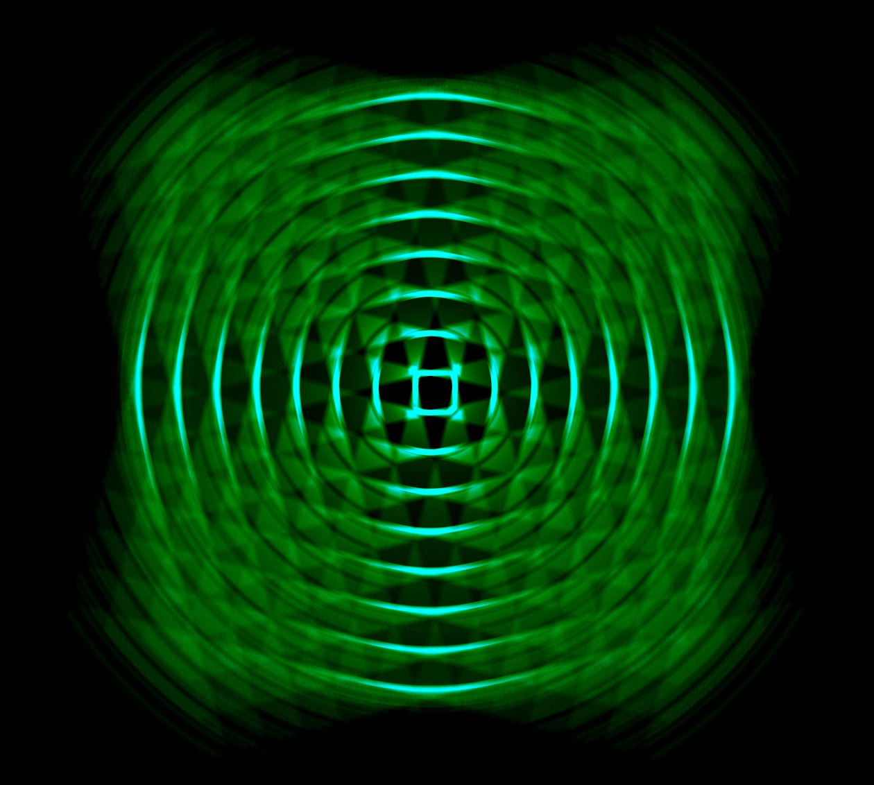 Optisch geometrisch in groen door Alex Caminker