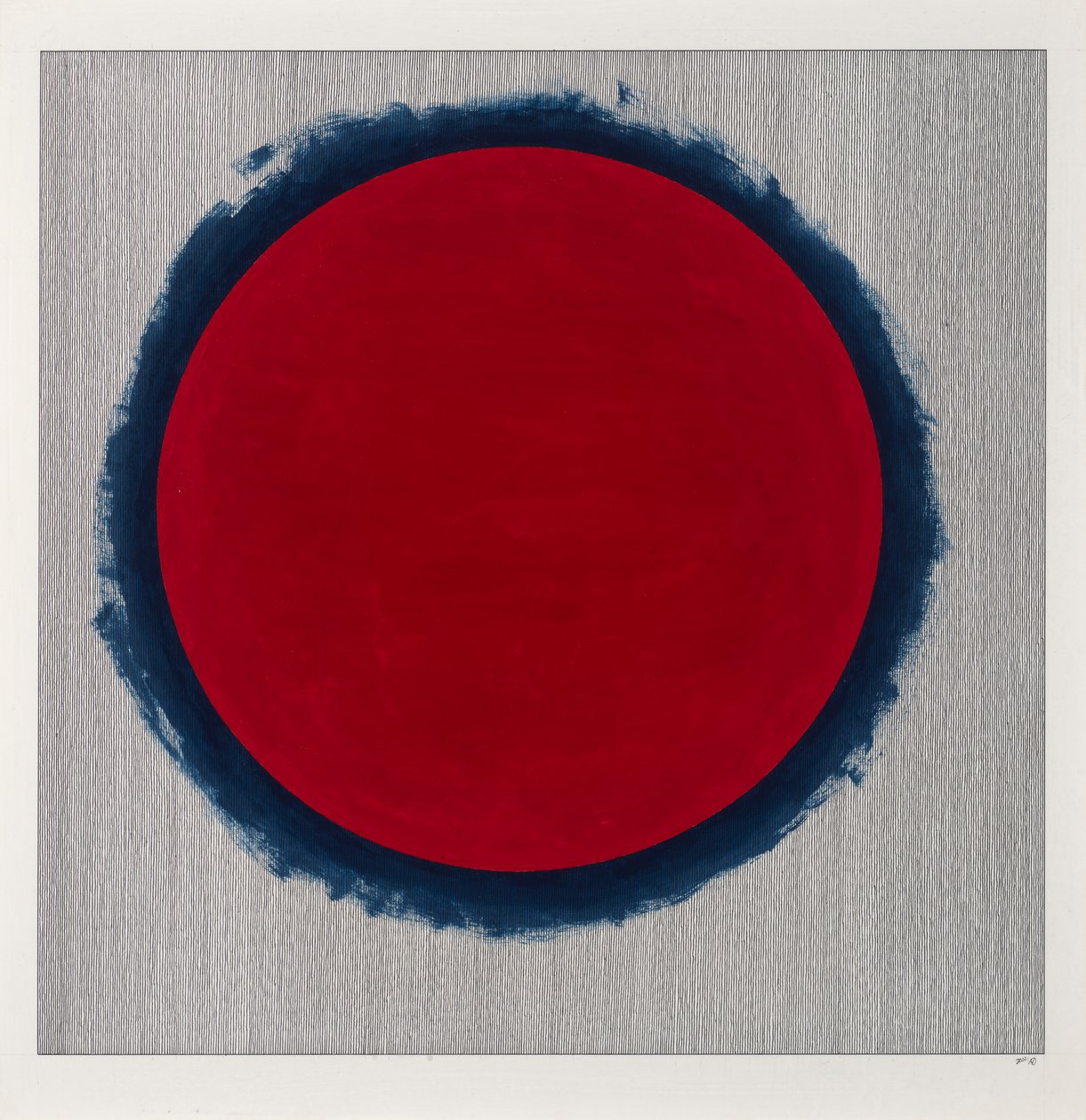Cirkel Rood op Blauw, 2022 door Alex Dunn