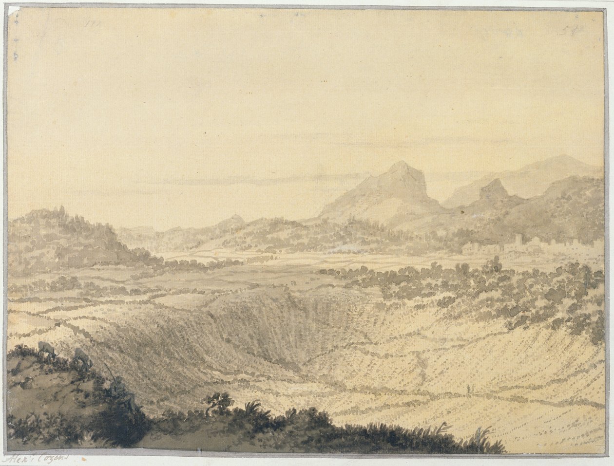 Rotsachtig Landschap door Alexander Cozens