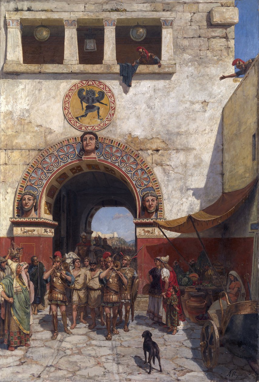 Poort in Volterra, Etrurië door Alexander Alexandrovich Svedomsky
