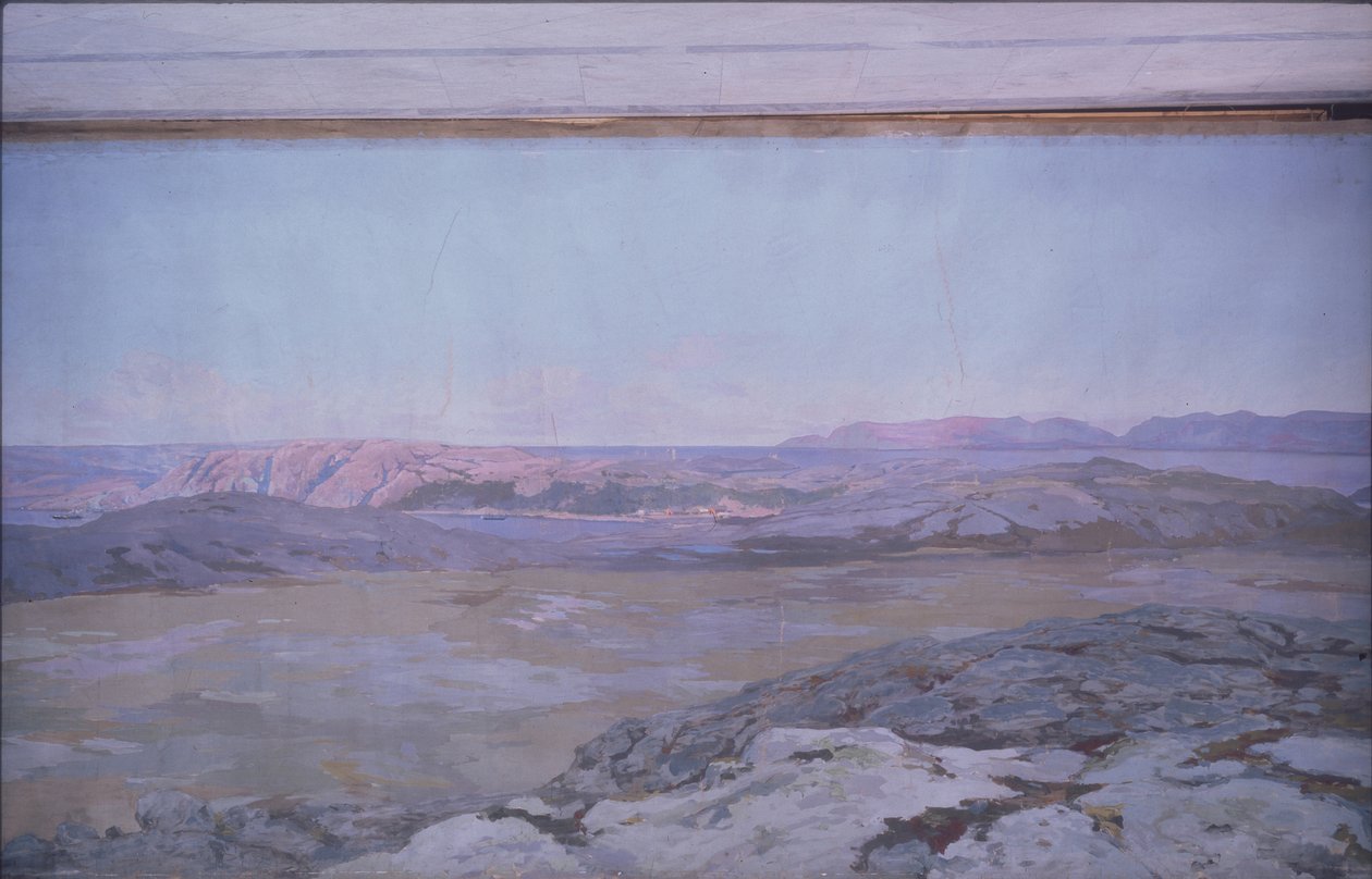 Een fjord in Noorwegen door Alexander Alexeyevich Borisov