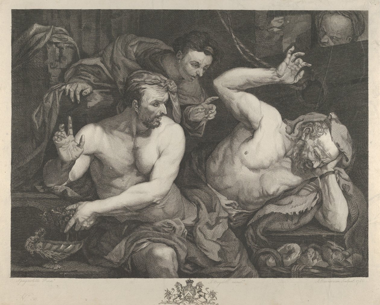 Jozef die de dromen van de hoofdbutler en bakker van de farao uitlegt door Alexander Bannerman