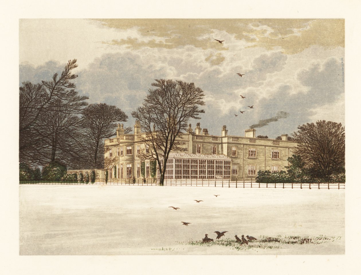 Ednaston Lodge, Derbyshire, Engeland door Alexander Francis (after) Lydon