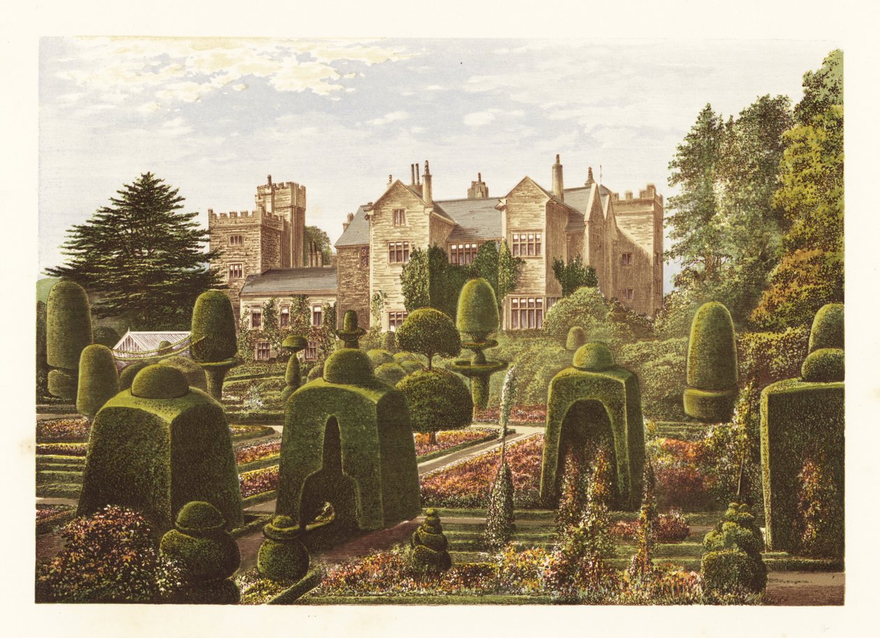 Levens Hall., Cumbria, Engeland.,1880 door Alexander Francis (after) Lydon