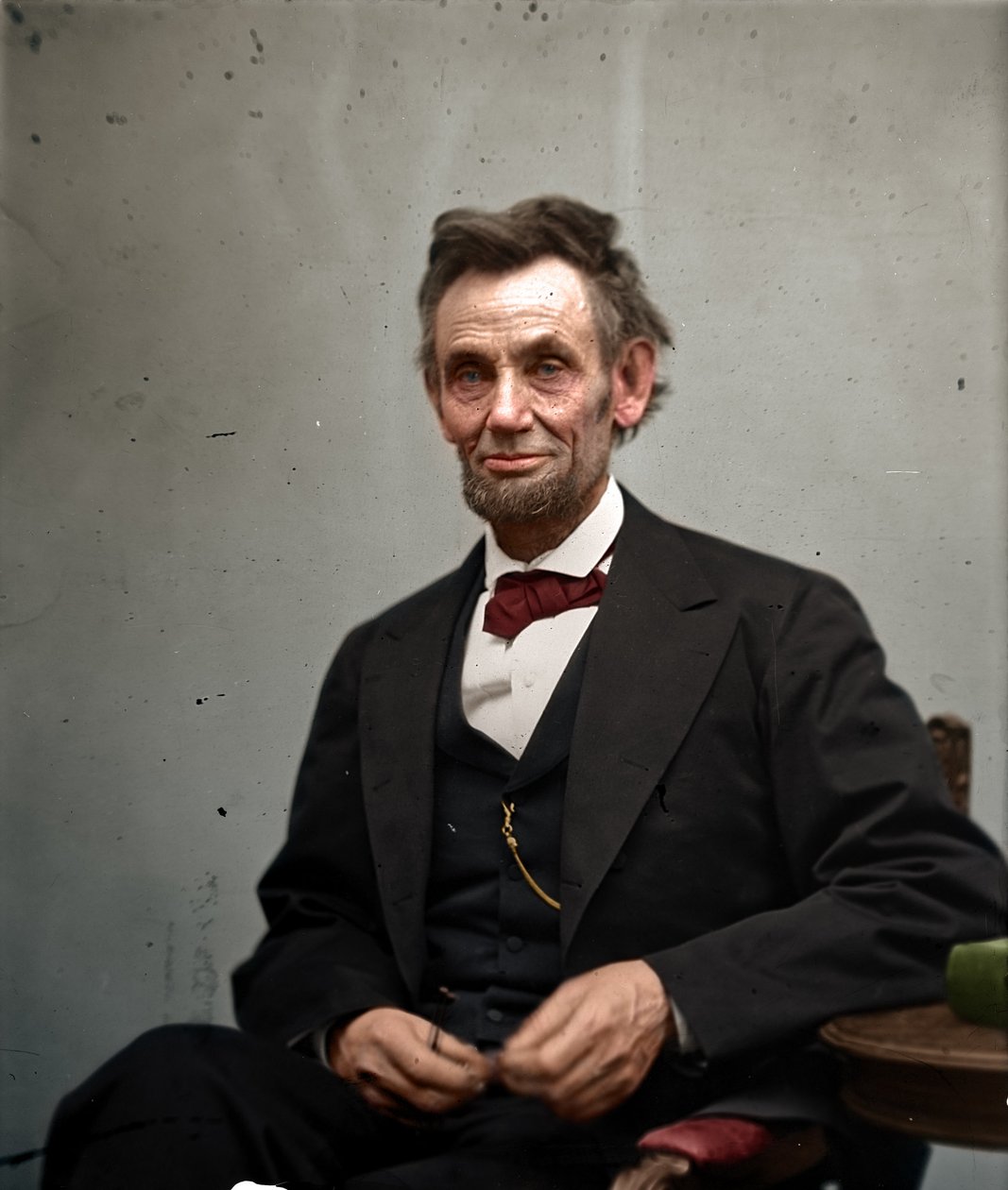 Abraham Lincoln in februari 1865, ingekleurd door Alexander Gardner