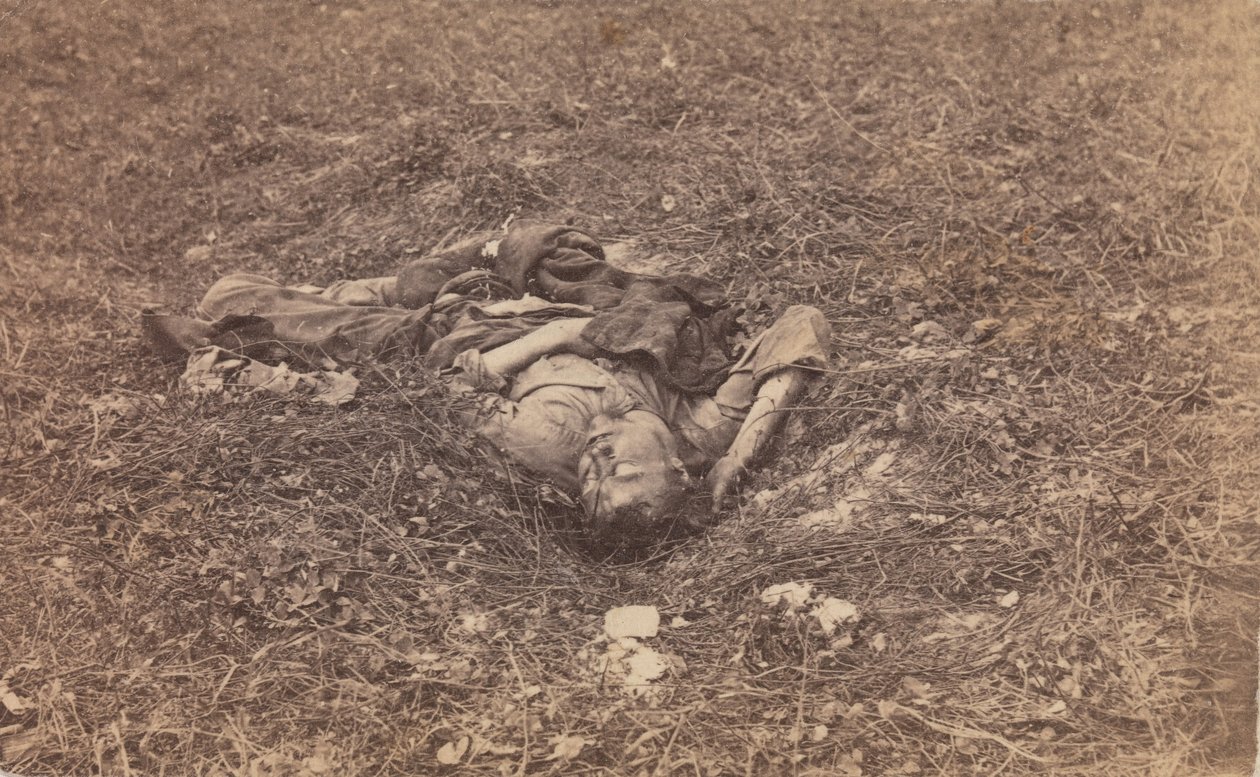 Geconfedereerde Soldaat [op het Slagveld bij Antietam] door Alexander Gardner