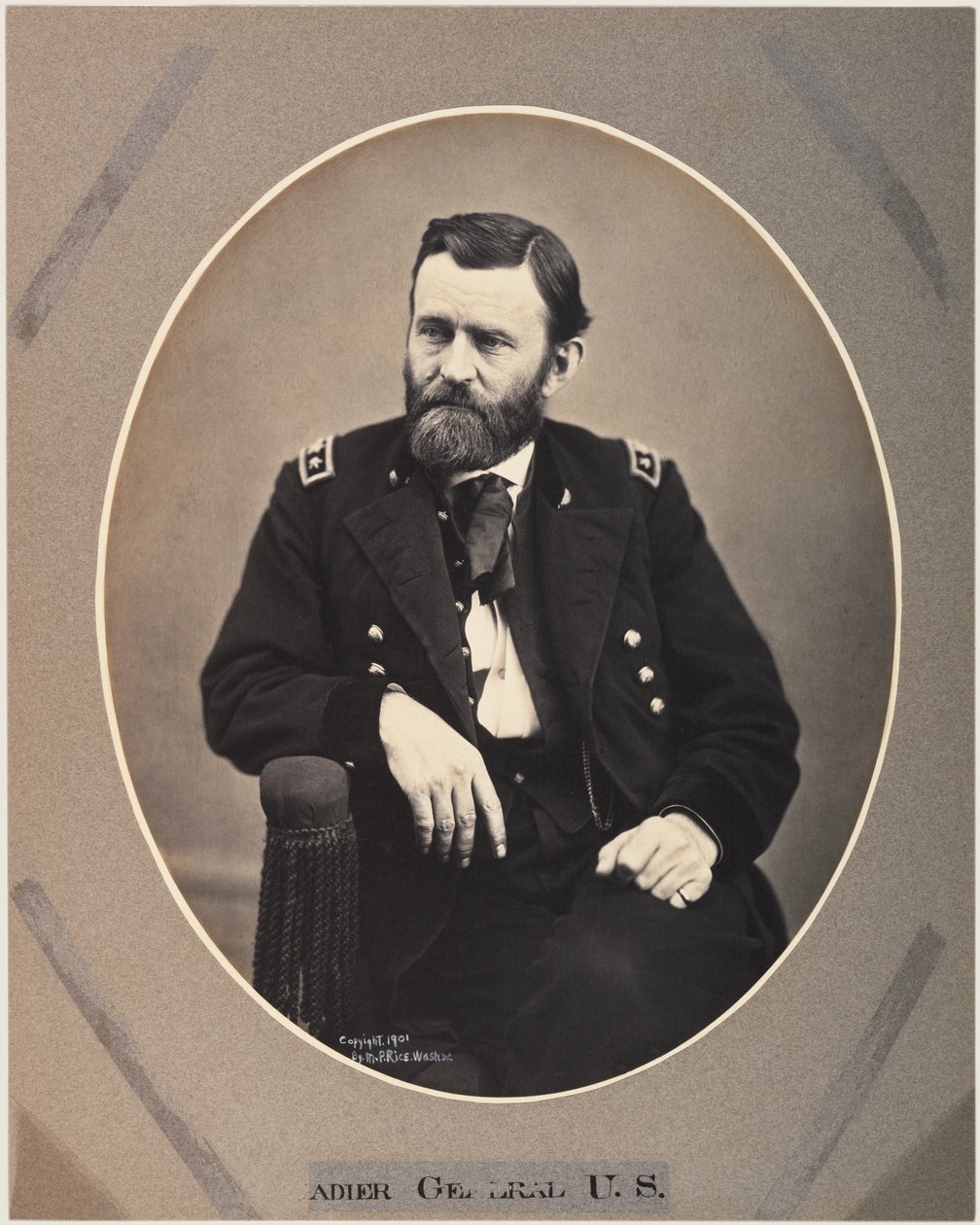 Platinum rijstafdruk van Ulysses S. Grant, 1865, gedrukt in 1901 door Alexander Gardner