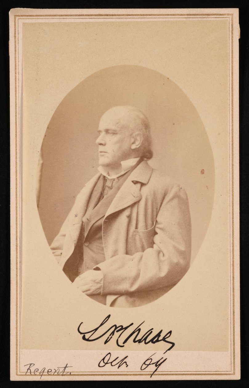 Portret van Salmon Portland Chase 1808-1873, oktober 1864 door Alexander Gardner