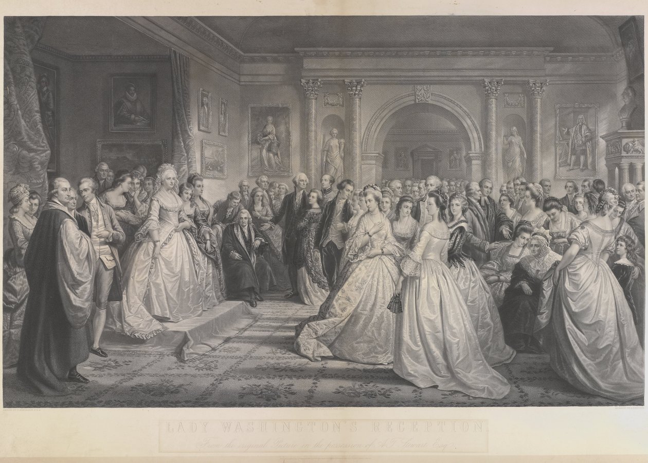 Alexander Hay Ritchie - Het Republikeinse Hof (De Receptiedag van Lady Washington) naar Daniel Huntington door Alexander Hay Ritchie