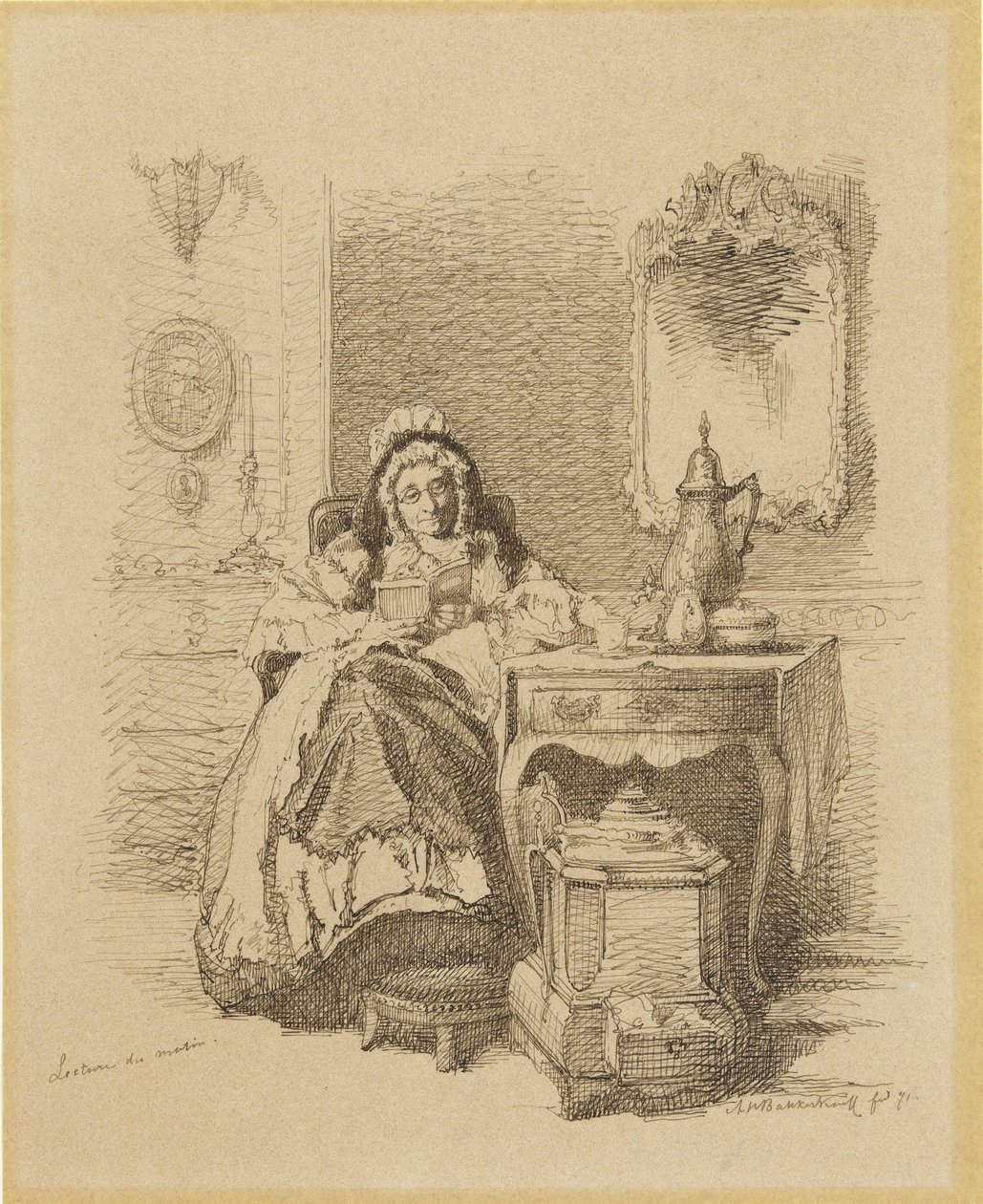 Lezende oude dame door Alexander Hugo Bakker Korff