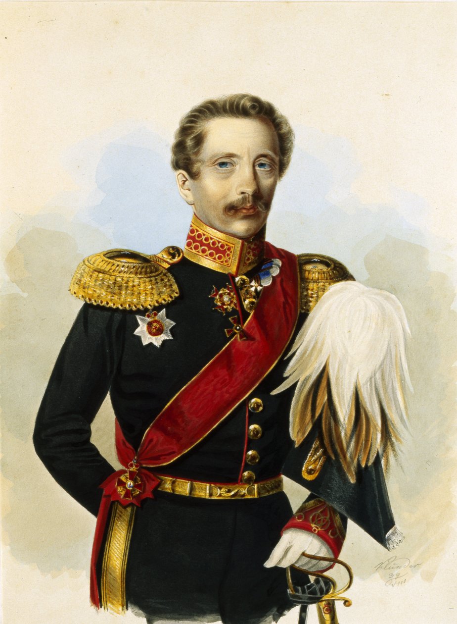 Portret van de ataman van het Don Kozakkenleger, Mikhail Grigorievich Khomutov door Alexander Ivanovich Klünder