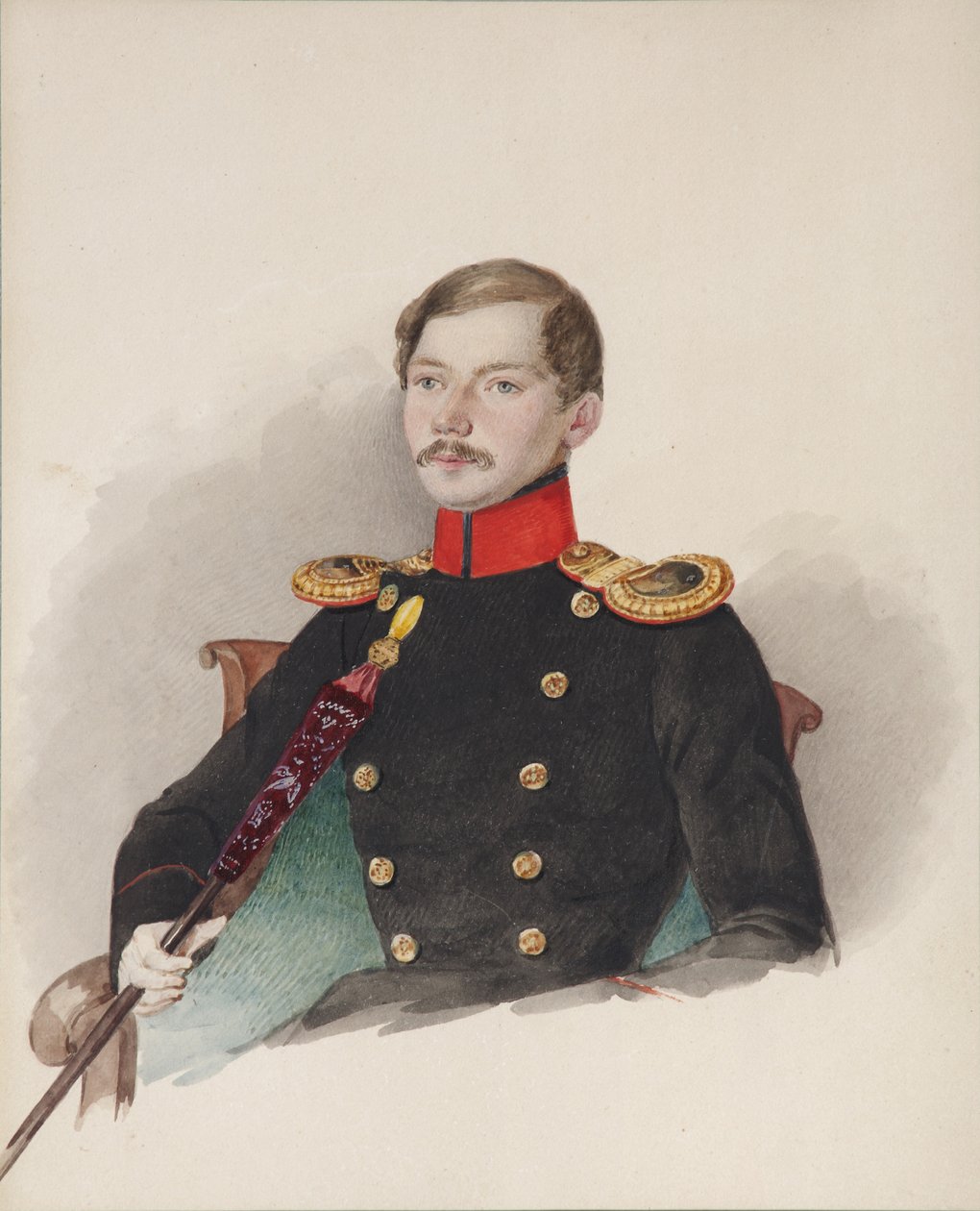 Portret van Vasily Vasilievich Engelhardt 1814-1868, 1839-1840 door Alexander Ivanovich Klünder