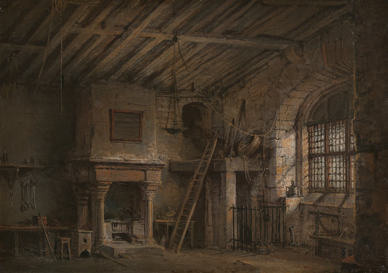 Decorontwerp voor Heart of Midlothian; De Tolbooth door Alexander Nasmyth