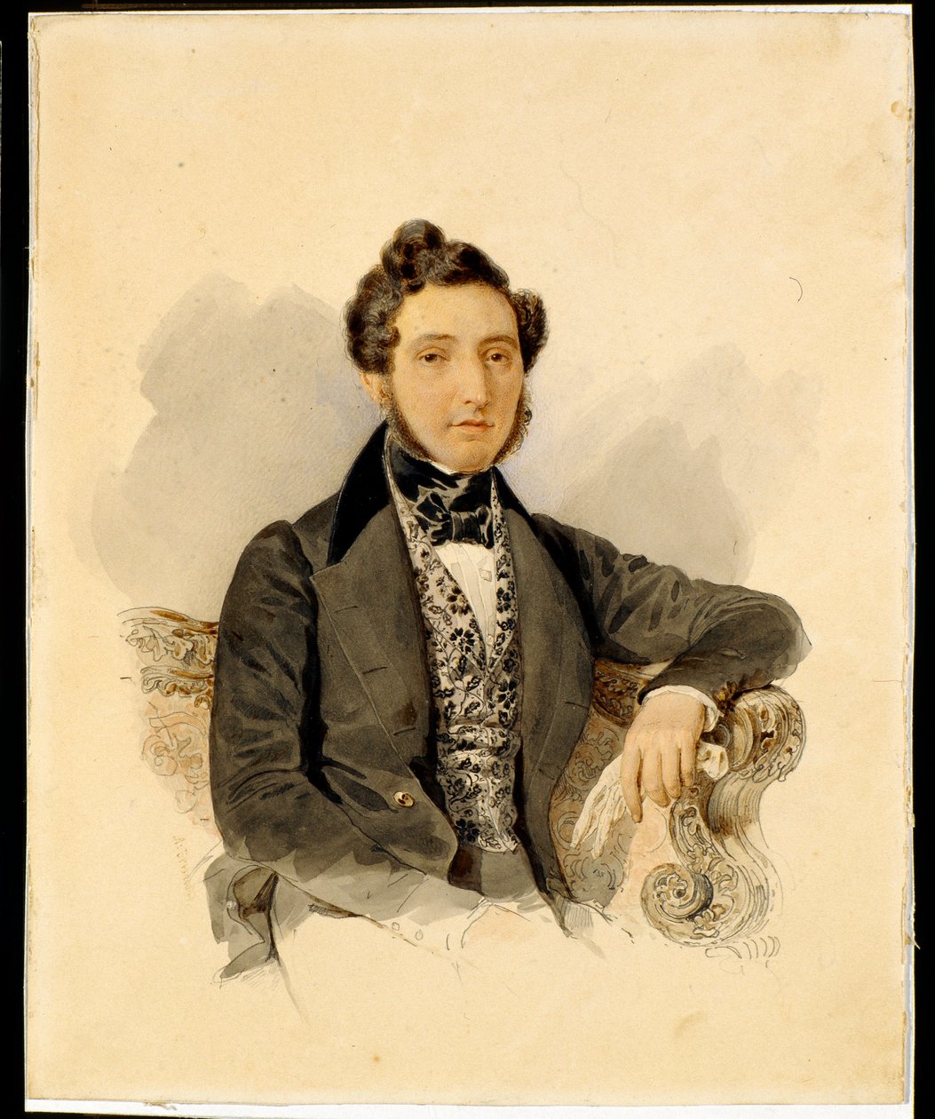 Portret van Nikolay Mikhaylovich Donaurov (1806-1849) door Alexander Pavlovich Briullov