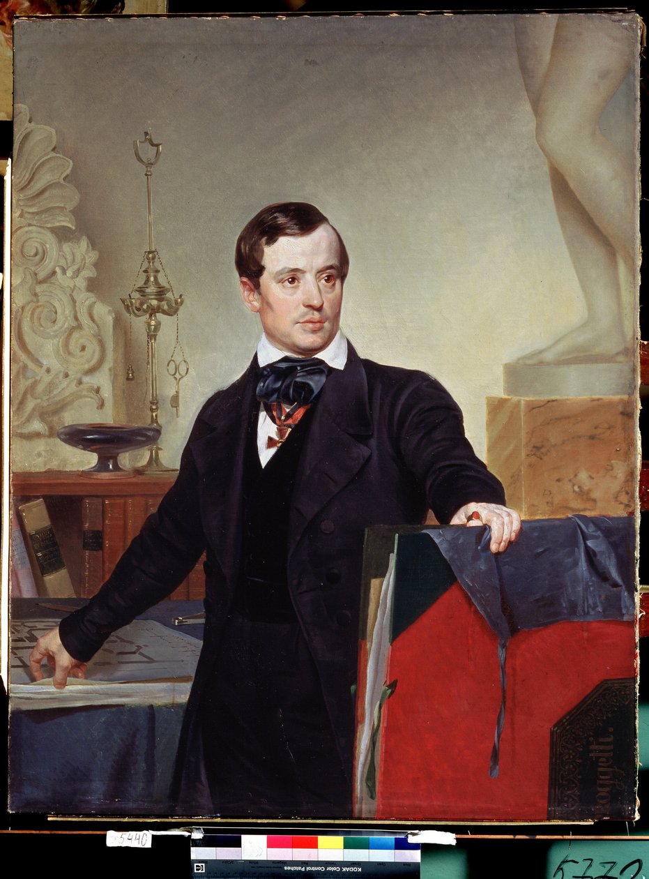 Portret van de schilder en architect Alexander Briullov (1798-1877). door Alexander Pavlovich Briullov