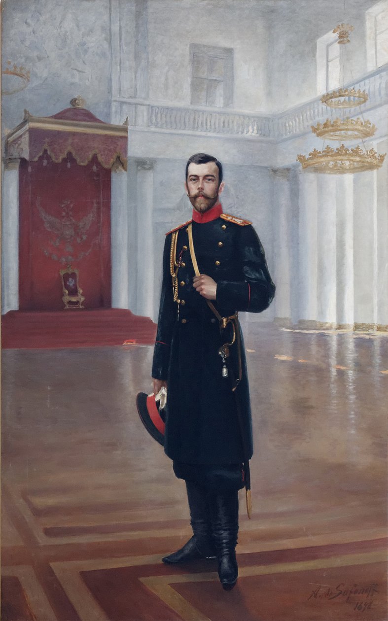 Portret van keizer Nicolaas II 1868-1918, 1898 door Alexander Petrovich Safonov
