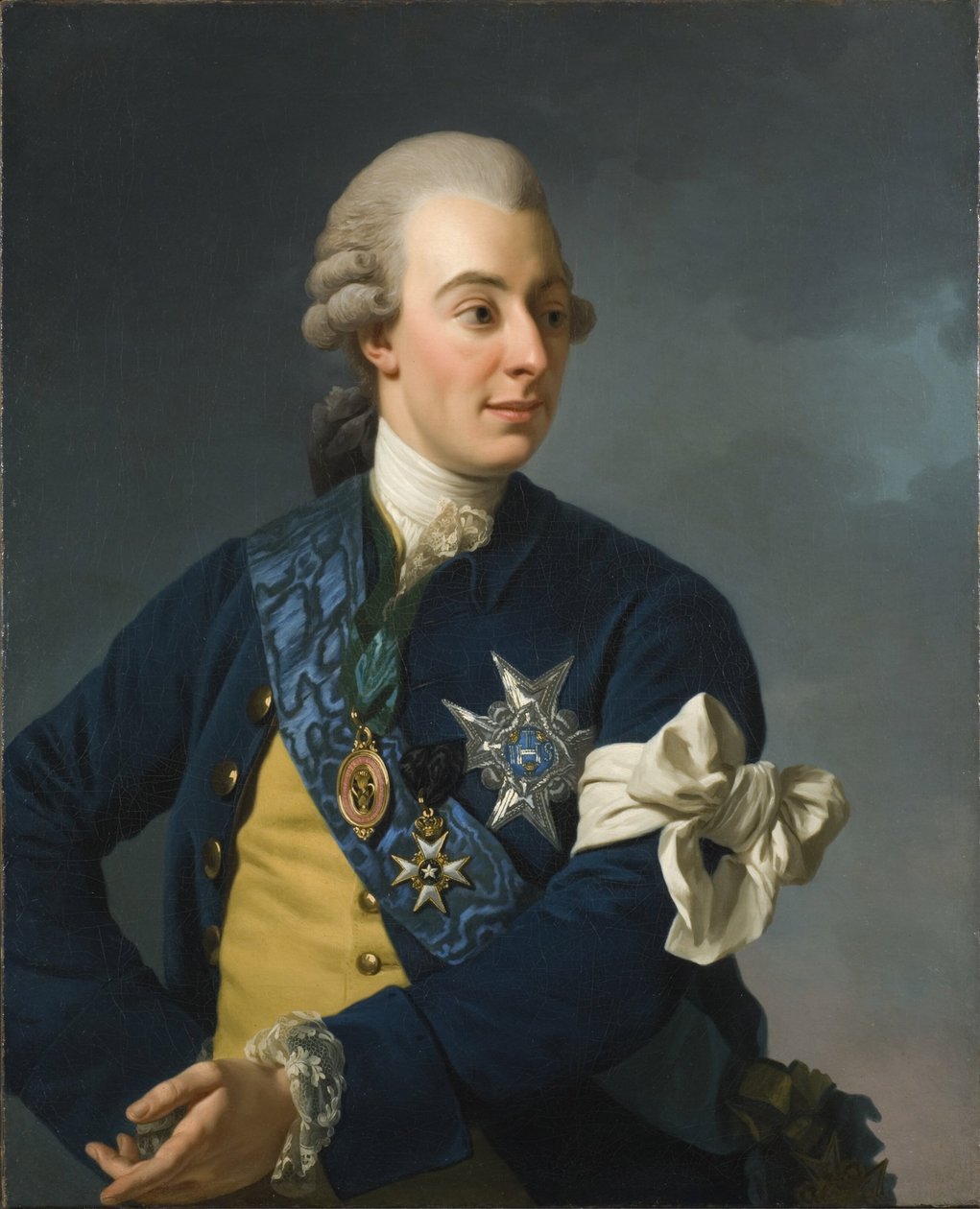 Gustav III met de vrijheidsarmband door Alexander Roslin